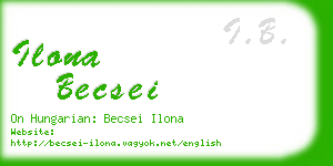 ilona becsei business card